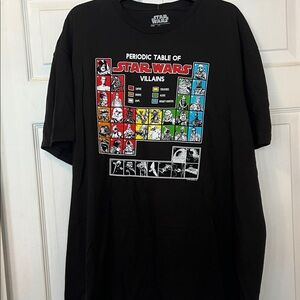 NWT Star Wars Villains Periodic Table Mens T-Shirt